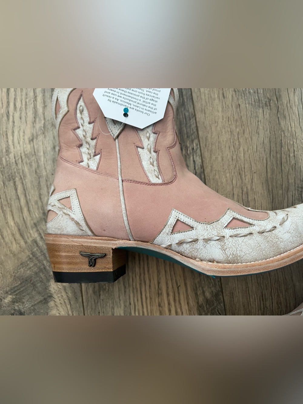 Lane boots chase the wind two tone blush and white booties size 8 - Picture 12 of 17